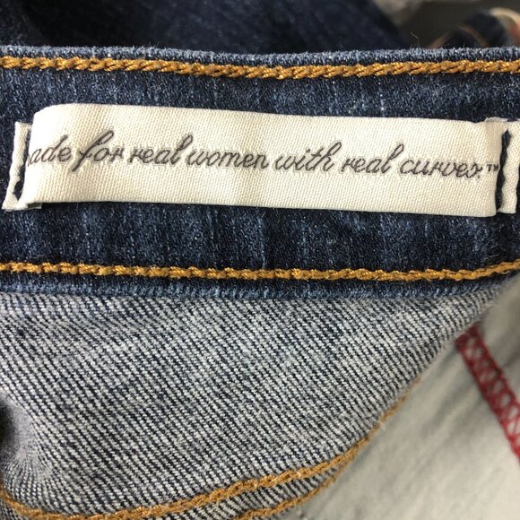 NYDJ Women's Bootcut Dark Wash Jeans Size 6 Blue Rhinestone Embellished Pockets - Picture 5 of 11